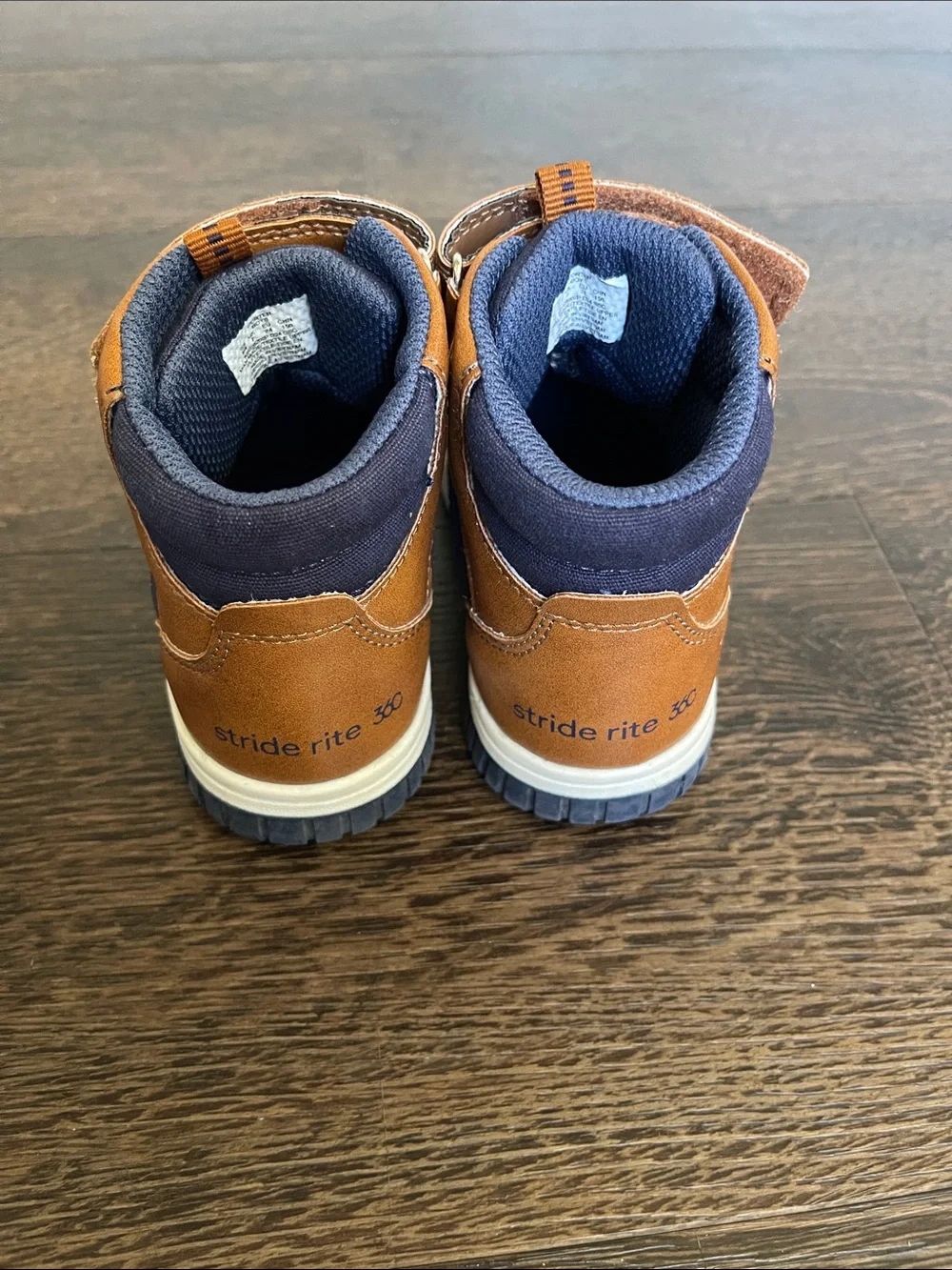 Stride Rite Kids Porter Boot, Navy and Tan Toddler Boy boots size 8